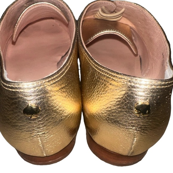 KATE SPADE Carmila Gold Oxford Leather Shoes Size 7 1/2M - Picture 5 of 7